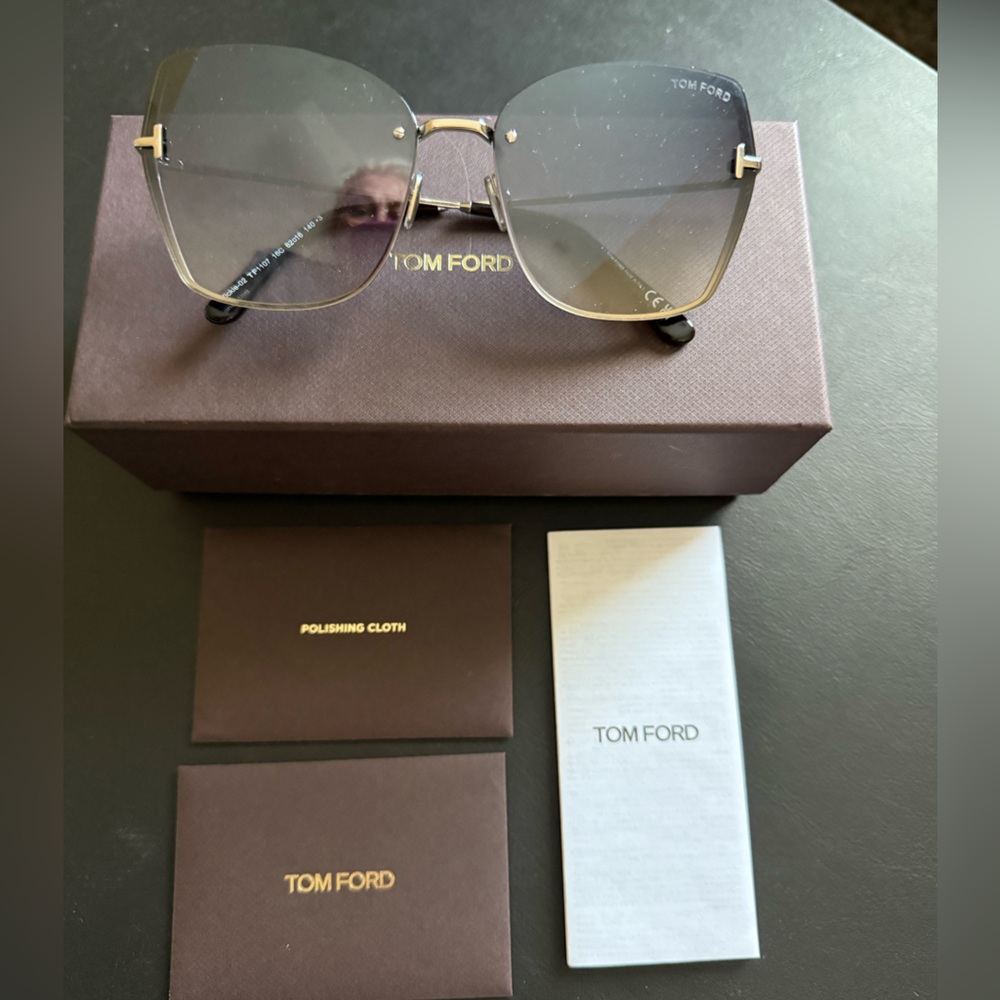 Tom Ford Gold and Black Sunglasses
